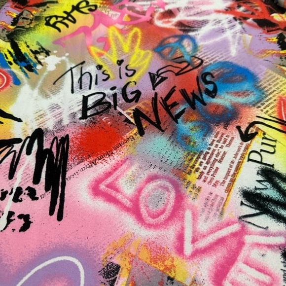 Vibrant Multicolor Graffiti Grunge Maxi Skirt - Picture 3 of 6